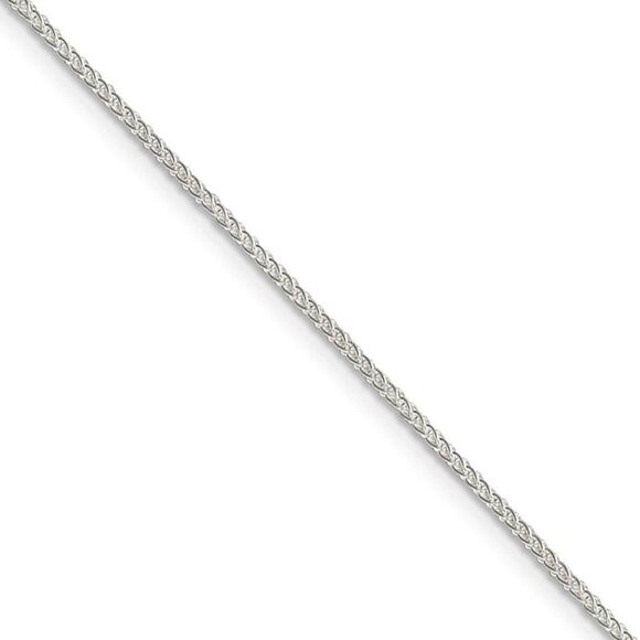 1.25mm, Sterling Silver Round Solid Spiga Chain Necklace, 16 Inch - Picture 1 of 8